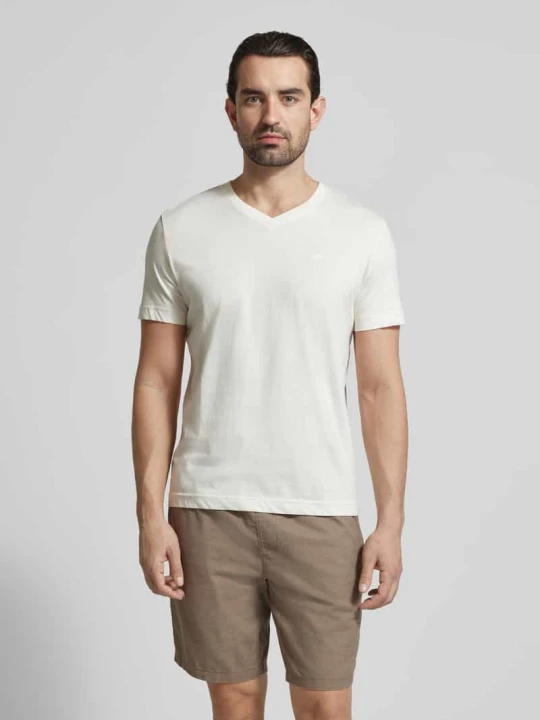 Zdjęcie produktu T-shirt o kroju regular fit z czystej bawełny Tom Tailor Złamany biały melanż