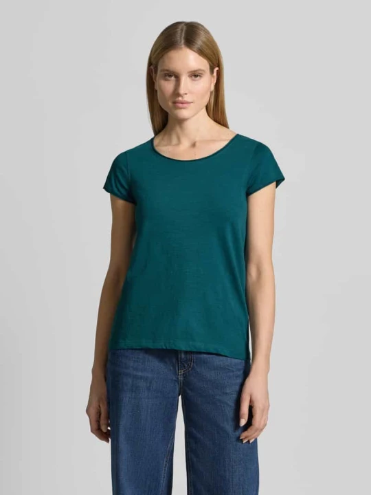 Zdjęcie produktu t-shirt o kroju regular fit z czystej bawełny Tom Tailor Ciemnozielony