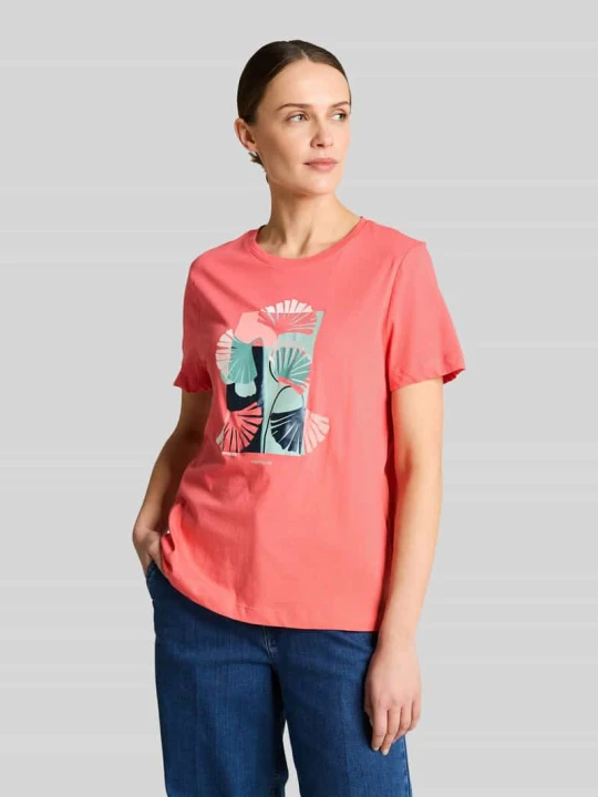 Zdjęcie produktu t-shirt o kroju regular fit z czystej bawełny Tom Tailor Mocnoróżowy