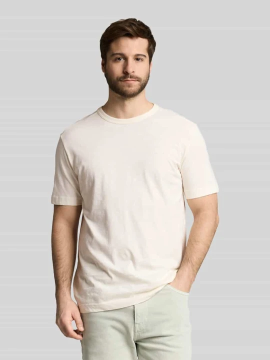 Zdjęcie produktu t-shirt o kroju regular fit z czystej bawełny Tom Tailor Złamany biały melanż