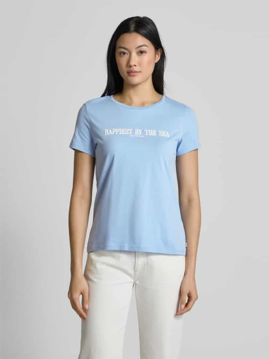 Zdjęcie produktu T-shirt o kroju regular fit z czystej bawełny Tom Tailor Jasnoniebieski