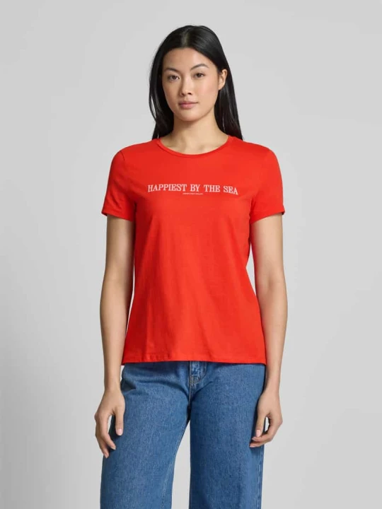 Zdjęcie produktu T-shirt o kroju regular fit z czystej bawełny Tom Tailor Czerwony