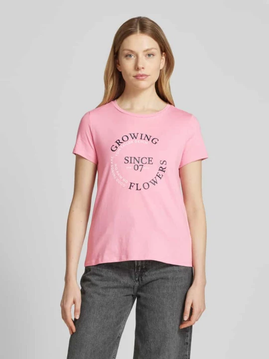 Zdjęcie produktu T-shirt o kroju regular fit z czystej bawełny Tom Tailor Mocnoróżowy