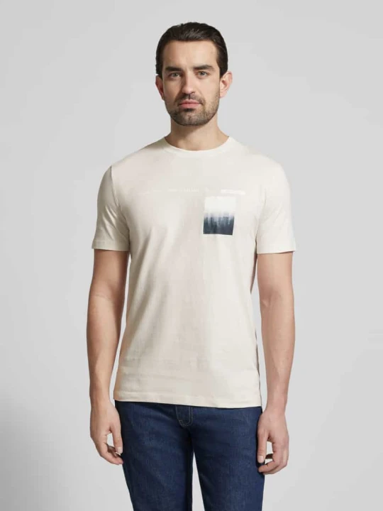Zdjęcie produktu T-shirt o kroju regular fit z czystej bawełny Tom Tailor Złamany biały
