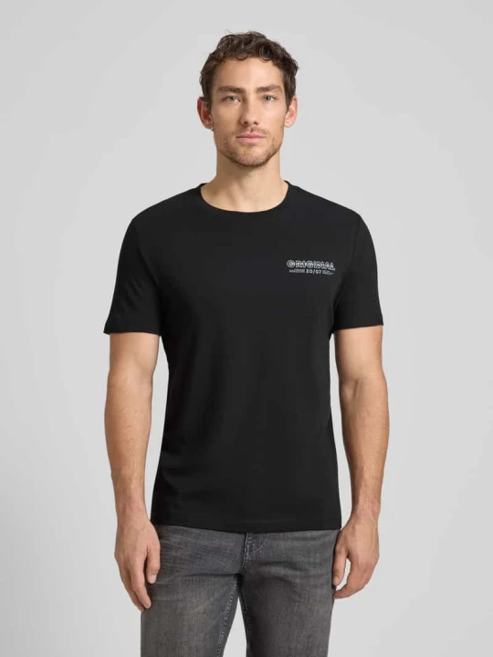 Zdjęcie produktu t-shirt o kroju regular fit z czystej bawełny Tom Tailor Czarny