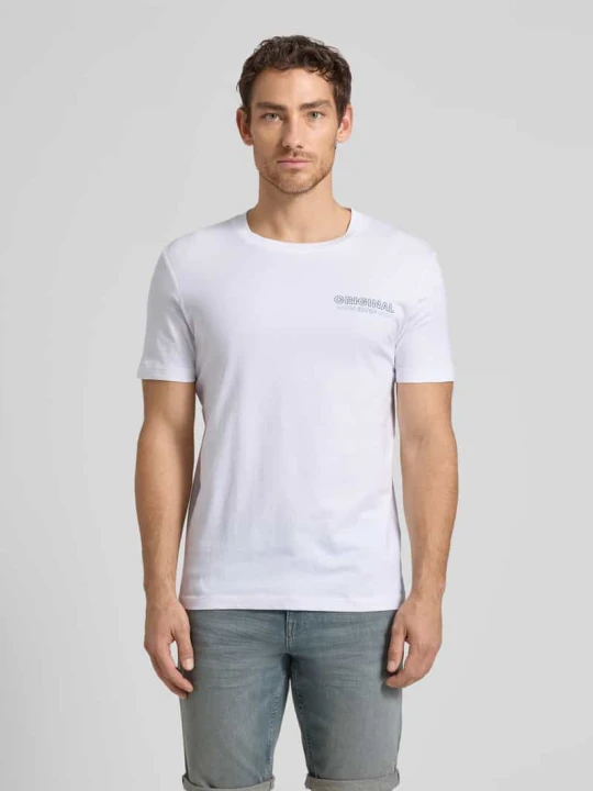 Zdjęcie produktu t-shirt o kroju regular fit z czystej bawełny Tom Tailor Biały