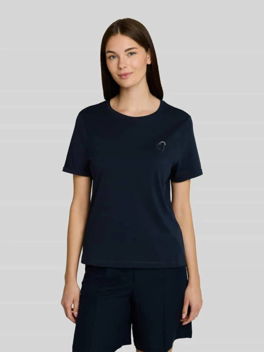 Zdjęcie produktu t-shirt o kroju regular fit z czystej bawełny Tom Tailor Granatowy