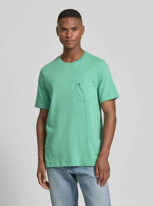 Zdjęcie produktu T-shirt o kroju regular fit z czystej bawełny Tommy Hilfiger Miętowy