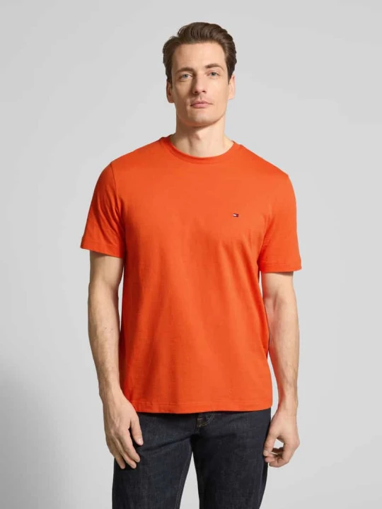 Zdjęcie produktu T-shirt o kroju regular fit z czystej bawełny Tommy Hilfiger Pomarańczowy