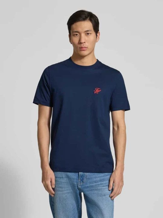 Zdjęcie produktu t-shirt o kroju regular fit z czystej bawełny Tommy Hilfiger Granatowy
