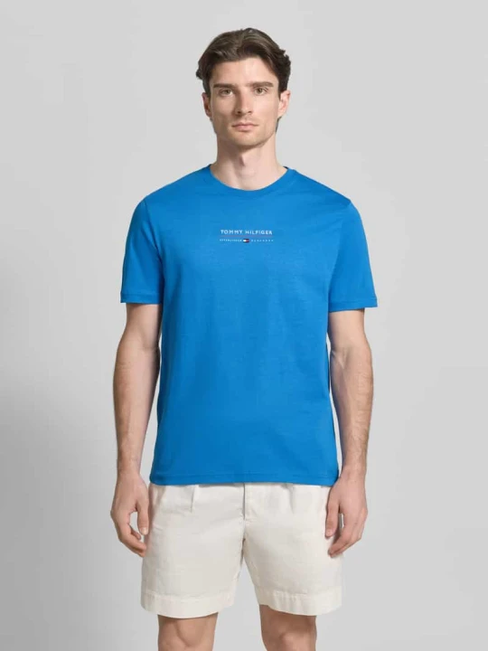Zdjęcie produktu t-shirt o kroju regular fit z czystej bawełny Tommy Hilfiger Królewski niebieski