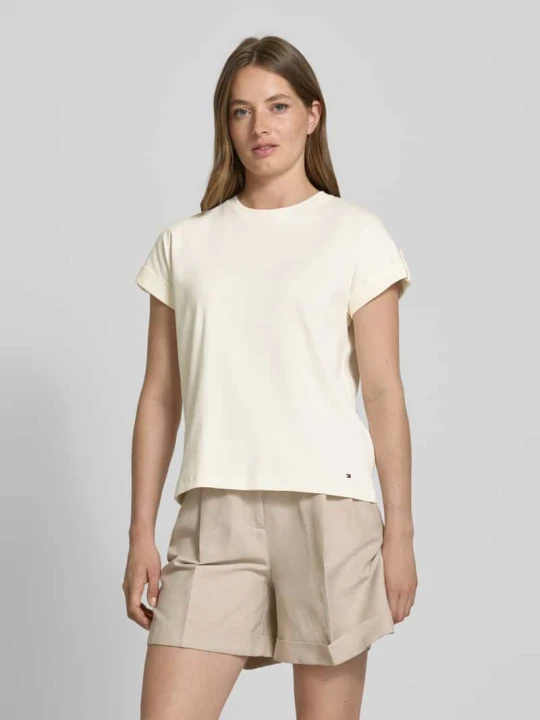 Zdjęcie produktu T-shirt o kroju regular fit z czystej bawełny Tommy Hilfiger Biały
