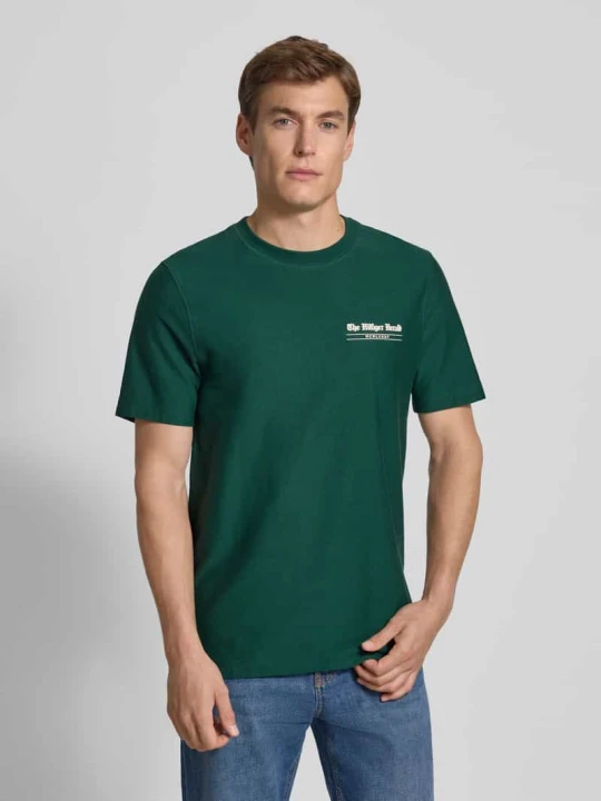 Zdjęcie produktu t-shirt o kroju regular fit z czystej bawełny Tommy Hilfiger Butelkowy zielony