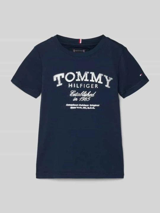 Zdjęcie produktu t-shirt o kroju regular fit z czystej bawełny Tommy Hilfiger Granatowy