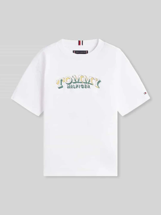 Zdjęcie produktu t-shirt o kroju regular fit z czystej bawełny Tommy Hilfiger Biały