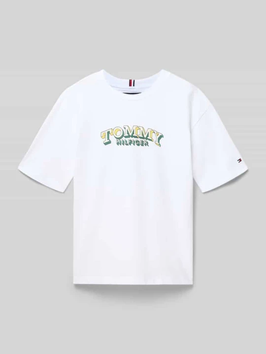 Zdjęcie produktu t-shirt o kroju regular fit z czystej bawełny Tommy Hilfiger Biały