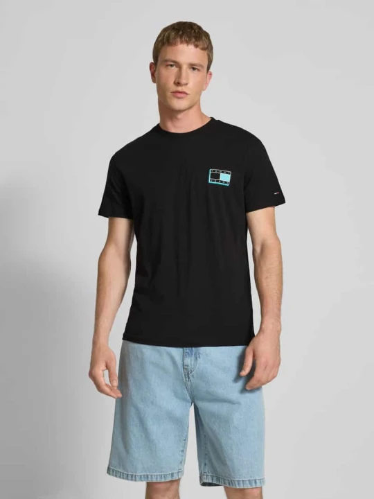 Zdjęcie produktu T-shirt o kroju regular fit z czystej bawełny Tommy Jeans Czarny