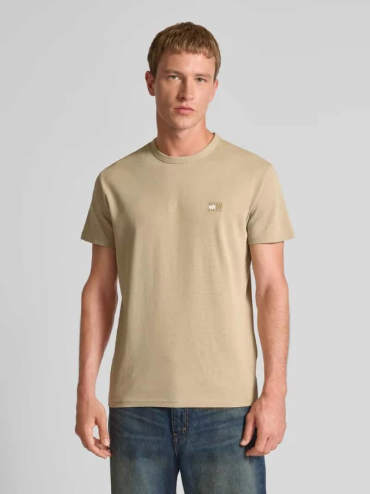 Zdjęcie produktu T-shirt o kroju regular fit z czystej bawełny Tommy Jeans Beżowy