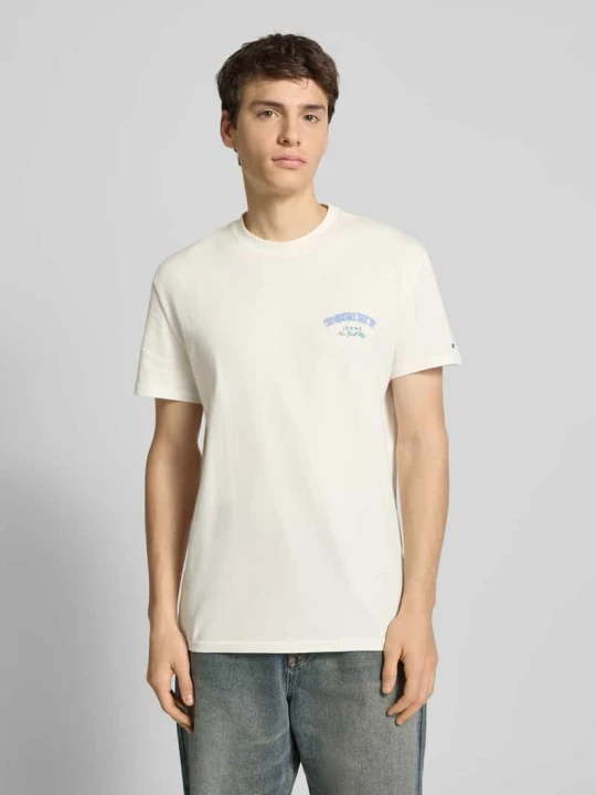 Zdjęcie produktu T-shirt o kroju regular fit z czystej bawełny Tommy Jeans Złamany biały