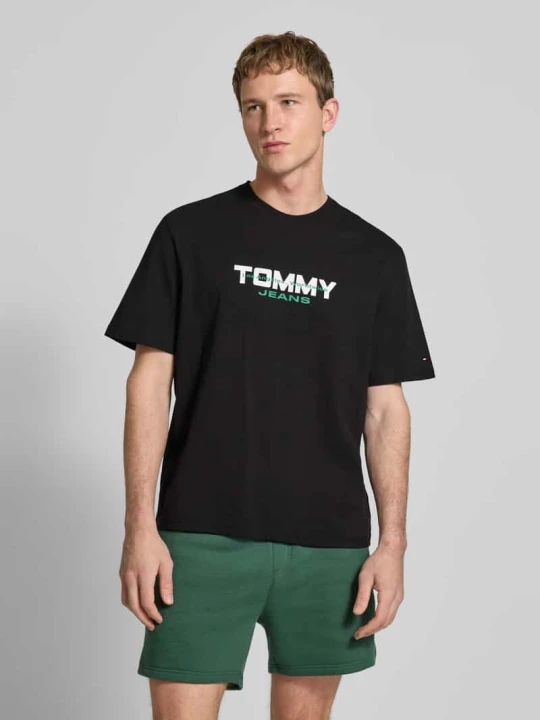 Zdjęcie produktu T-shirt o kroju regular fit z czystej bawełny Tommy Jeans Czarny