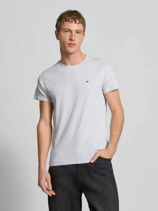 Zdjęcie produktu T-shirt o kroju regular fit z czystej bawełny Tommy Jeans Jasnoszary melanż
