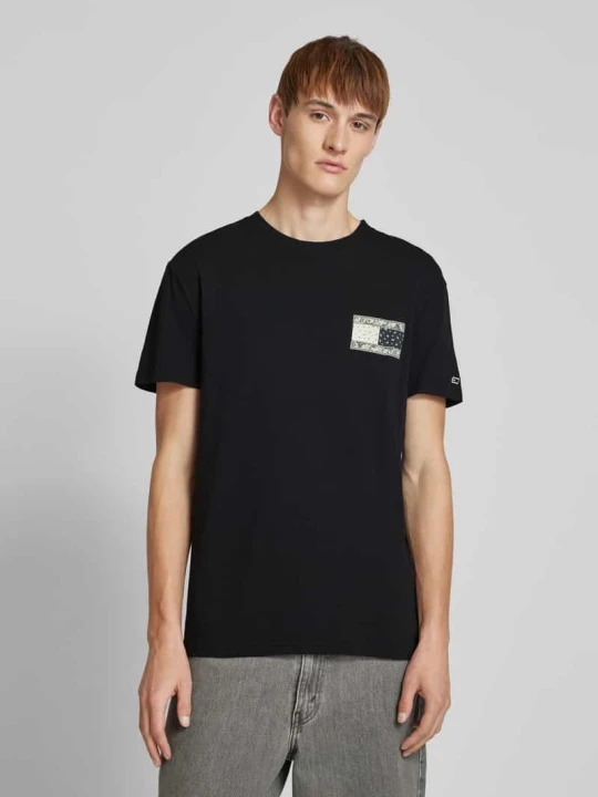 Zdjęcie produktu T-shirt o kroju regular fit z czystej bawełny Tommy Jeans Czarny