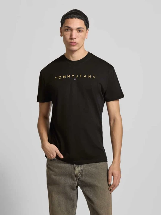 Zdjęcie produktu T-shirt o kroju regular fit z czystej bawełny Tommy Jeans Czarny