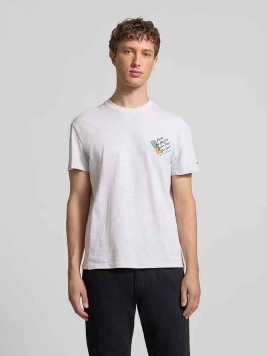 Zdjęcie produktu T-shirt o kroju regular fit z czystej bawełny Tommy Jeans Jasnoszary melanż
