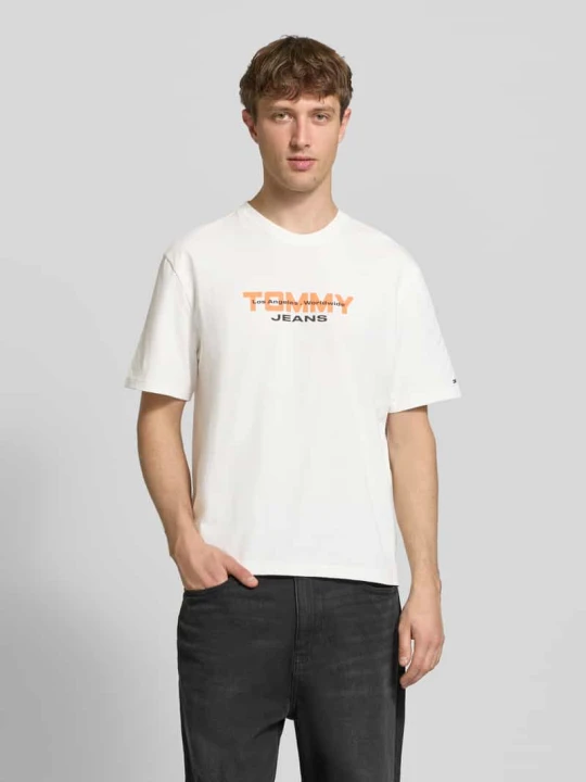 Zdjęcie produktu T-shirt o kroju regular fit z czystej bawełny Tommy Jeans Złamany biały