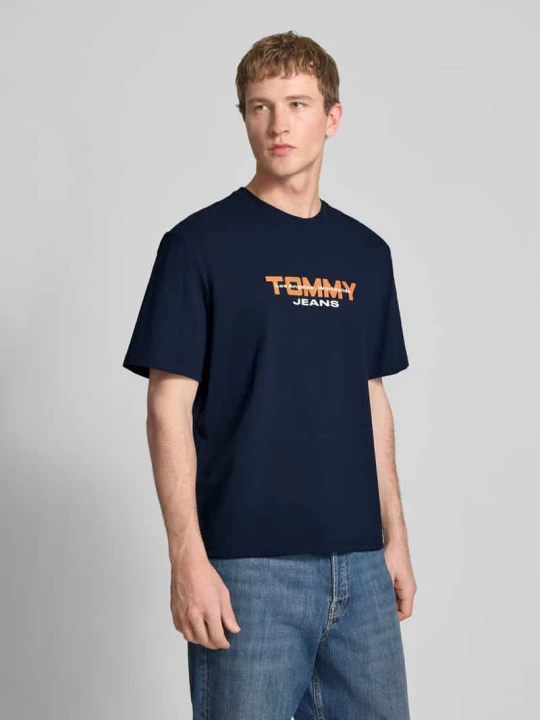 Zdjęcie produktu T-shirt o kroju regular fit z czystej bawełny Tommy Jeans Granatowy