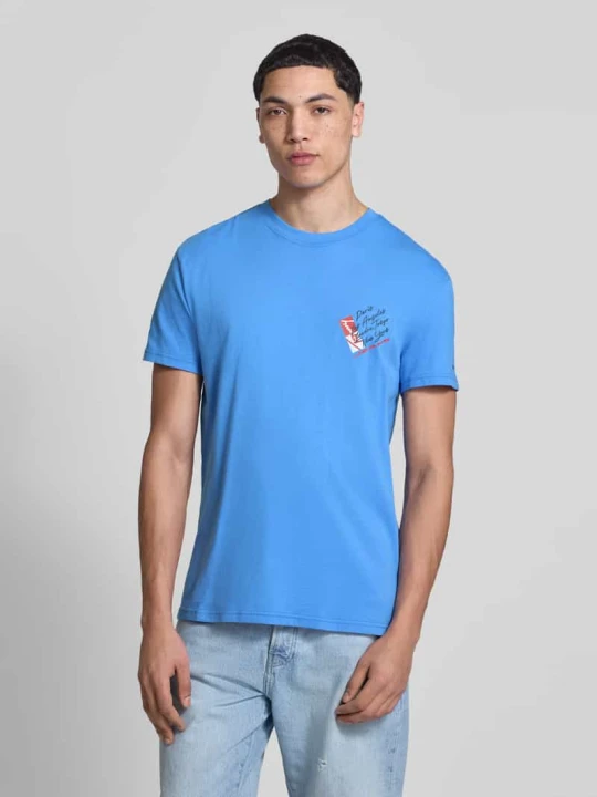 Zdjęcie produktu T-shirt o kroju regular fit z czystej bawełny Tommy Jeans Niebieski