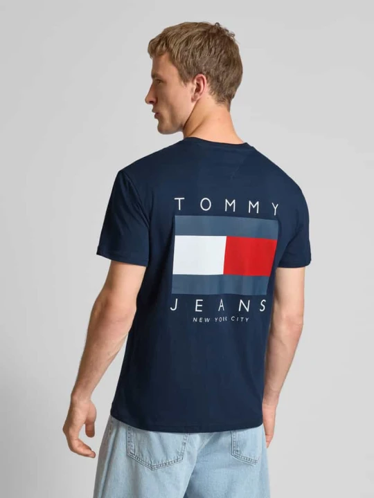 Zdjęcie produktu T-shirt o kroju regular fit z czystej bawełny Tommy Jeans Granatowy