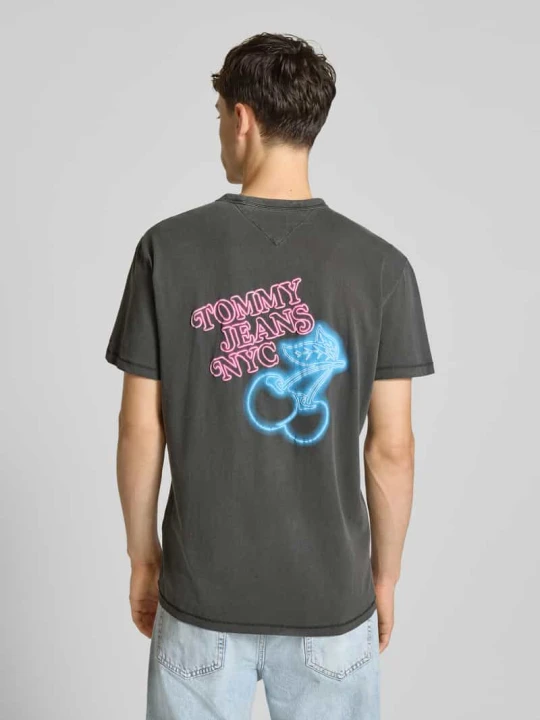 Zdjęcie produktu T-shirt o kroju regular fit z czystej bawełny Tommy Jeans Czarny