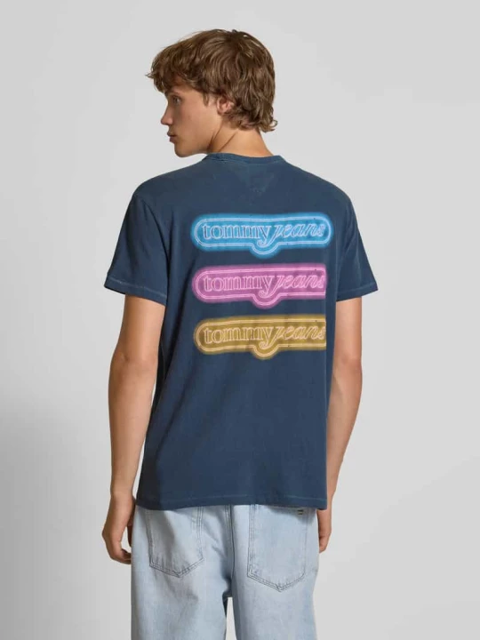 Zdjęcie produktu T-shirt o kroju regular fit z czystej bawełny Tommy Jeans Granatowy