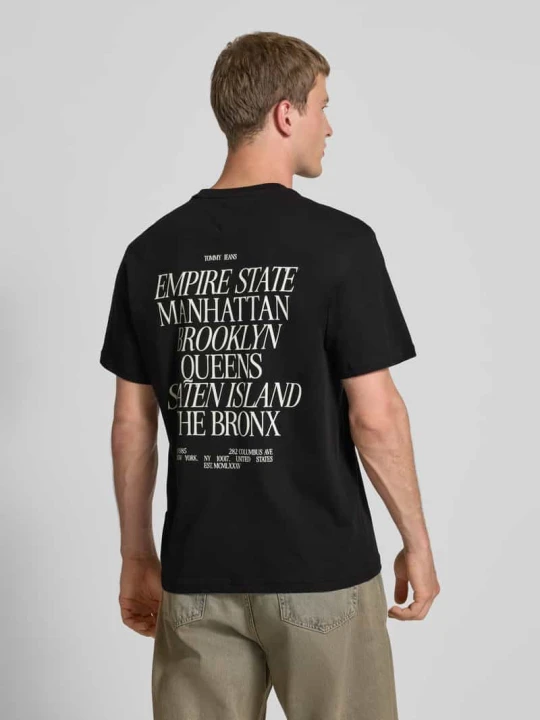 Zdjęcie produktu T-shirt o kroju regular fit z czystej bawełny Tommy Jeans Czarny