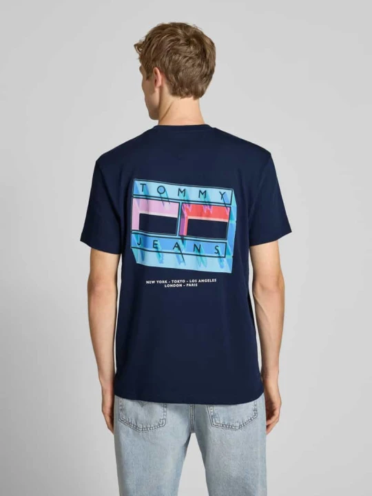 Zdjęcie produktu T-shirt o kroju regular fit z czystej bawełny Tommy Jeans Granatowy