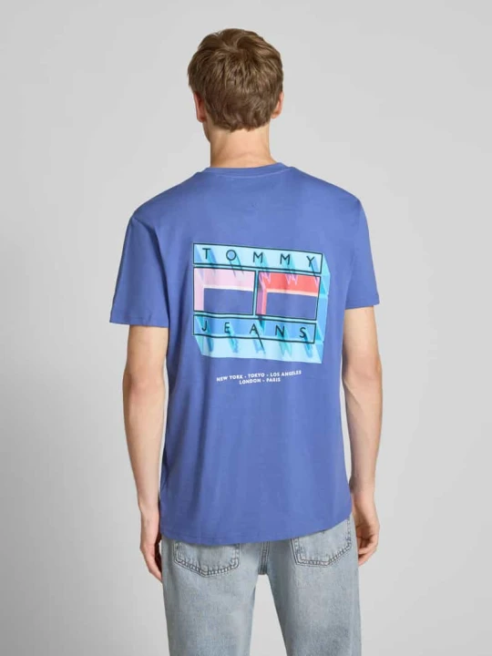 Zdjęcie produktu T-shirt o kroju regular fit z czystej bawełny Tommy Jeans Królewski niebieski