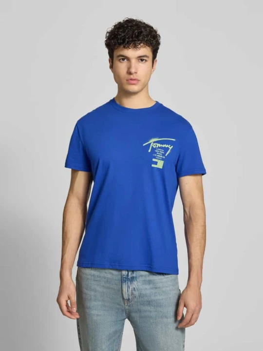 Zdjęcie produktu t-shirt o kroju regular fit z czystej bawełny Tommy Jeans Królewski niebieski