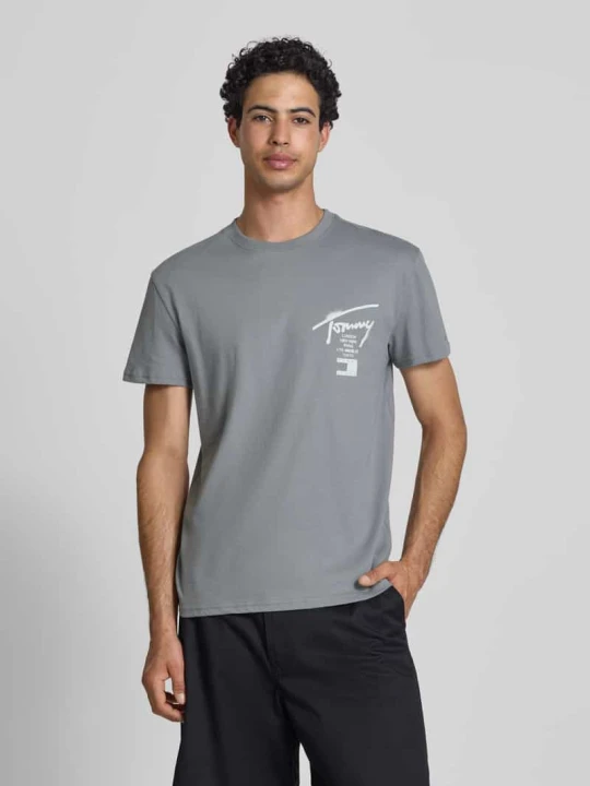 Zdjęcie produktu t-shirt o kroju regular fit z czystej bawełny Tommy Jeans Średnioszary