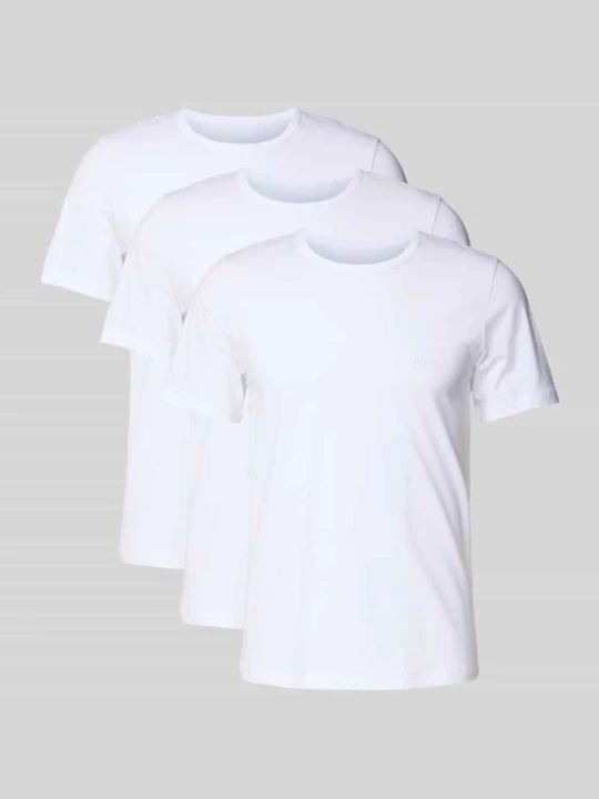 Zdjęcie produktu t-shirt o kroju regular fit z czystej bawełny model 'CLASSIC' w wielopak: 3 szt. Boss Biały