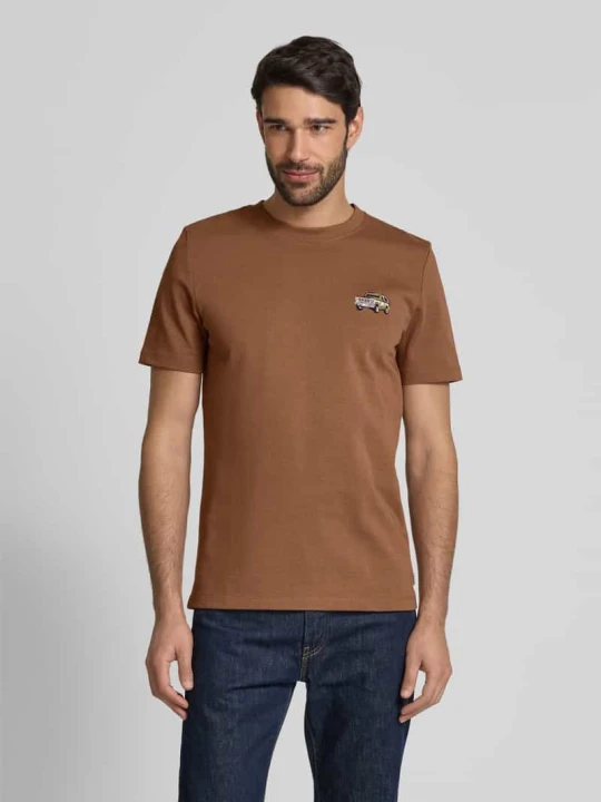 Zdjęcie produktu T-shirt o kroju regular fit z czystej bawełny z aplikacją Ford® s.Oliver Średniobrązowy