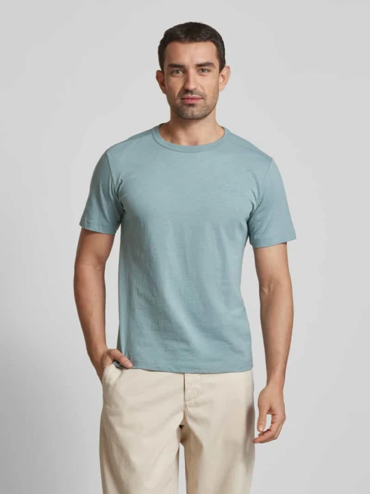 Zdjęcie produktu T-shirt o kroju regular fit z czystej bawełny z gumowanym nadrukiem z logo Tom Tailor Miętowy