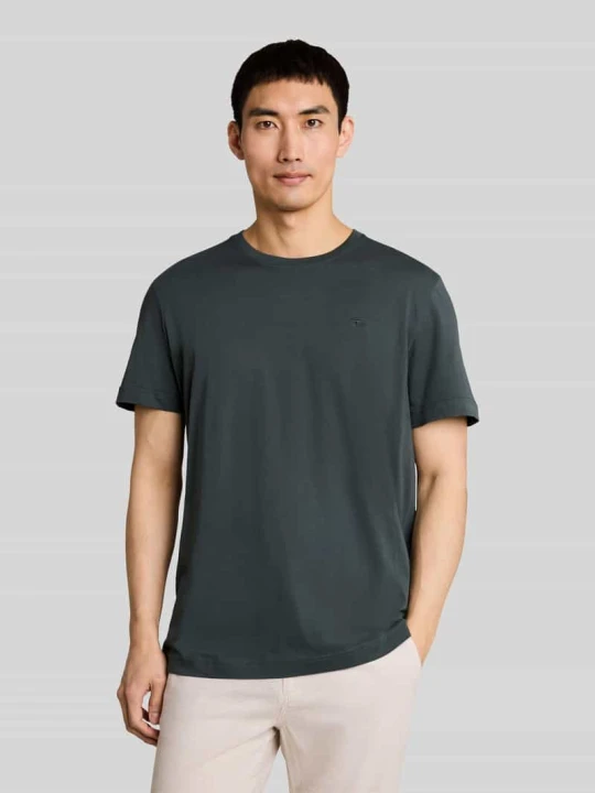 Zdjęcie produktu T-shirt o kroju regular fit z czystej bawełny z wyhaftowanym logo Tom Tailor Oliwkowy