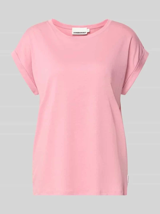 Zdjęcie produktu t-shirt o kroju regular fit z czystej mieszanka lyocellu i bawełny model 'JILAANA' ARMEDANGELS Różowawy