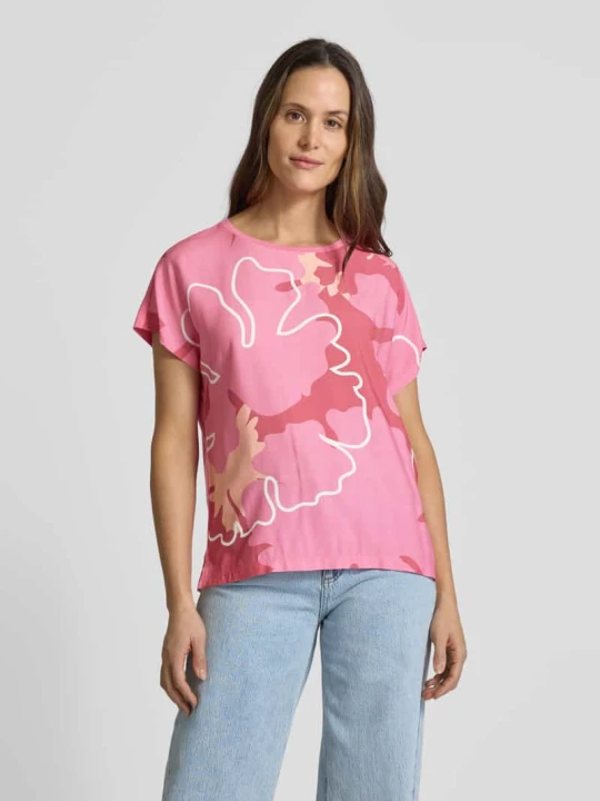 Zdjęcie produktu T-shirt o kroju regular fit z czystej wiskozy Tom Tailor Mocnoróżowy