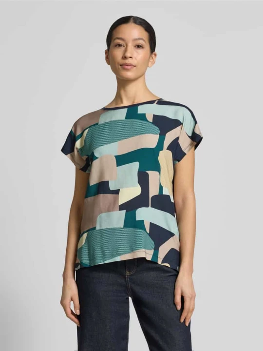 Zdjęcie produktu T-shirt o kroju regular fit z czystej Wiskozy Tom Tailor Petrol