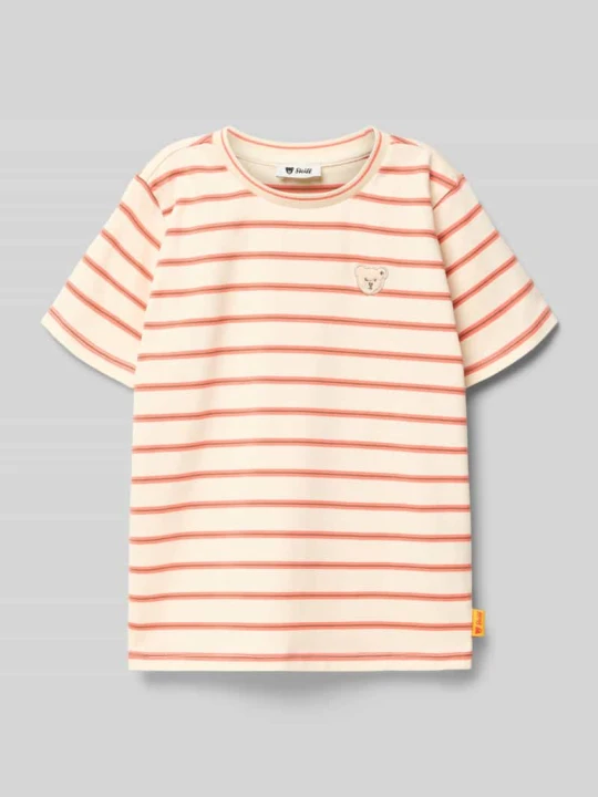 Zdjęcie produktu T-shirt o kroju regular fit z detalem z logo Steiff Écru