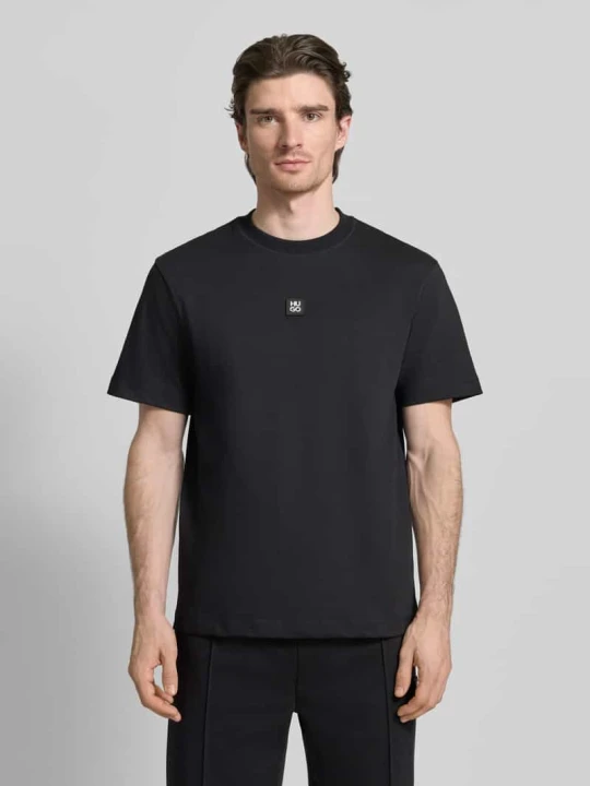 Zdjęcie produktu T-shirt o kroju regular fit z domieszką bawełny Model „DILANSO” Hugo Czarny