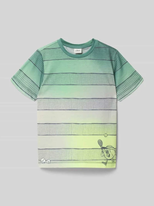 Zdjęcie produktu T-shirt o kroju regular fit z dodatkiem bawełny s.Oliver Zielony