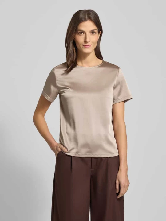Zdjęcie produktu T-shirt o kroju regular fit z dodatkiem lyocellu, model „ZONA” Weekend Max Mara Piaskowy